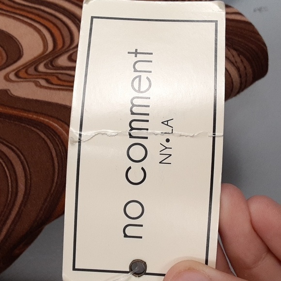 No Comment Bohemian 70's Vibe Cropped Wrap Around Waist Tie Long Sleeve Rust Top - Picture 8 of 8